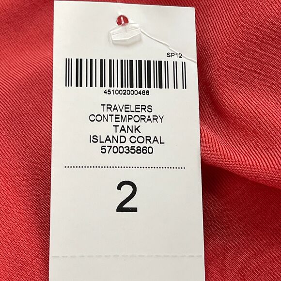 Additions by Chico's Tank Top Size 2 Large 12 Orange Coral Sleeveless NWT - Picture 6 of 7